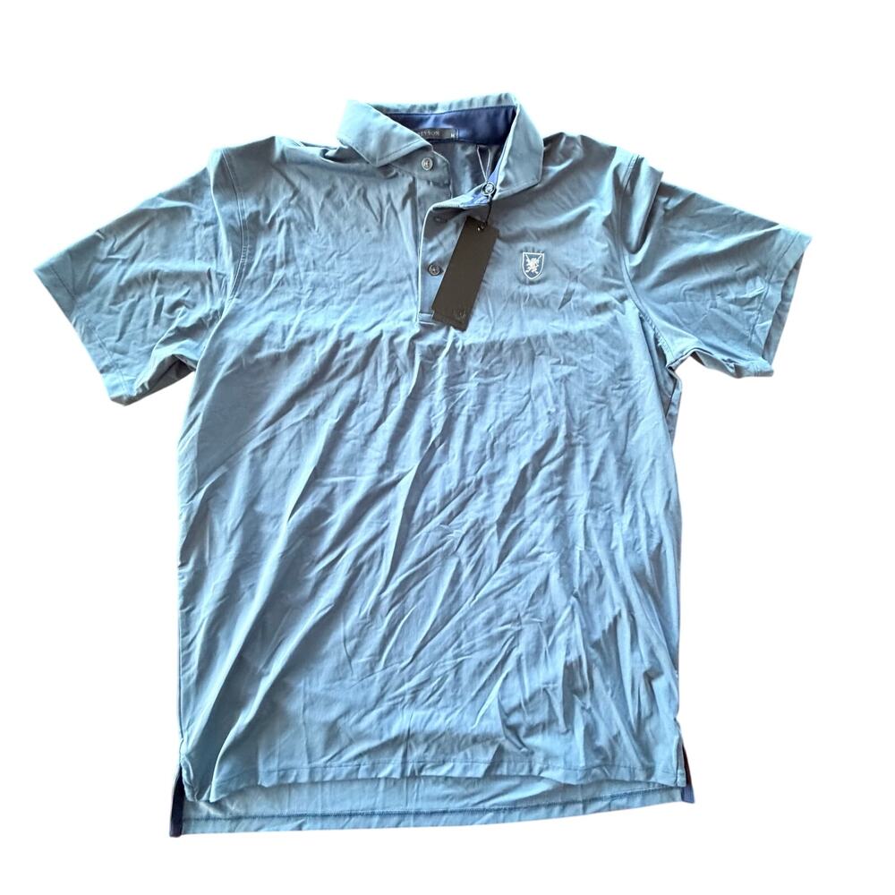 NEW‎ W Tags Greyson Cayuse Short Sleeve Polo Medium Blue Golf Retail $110